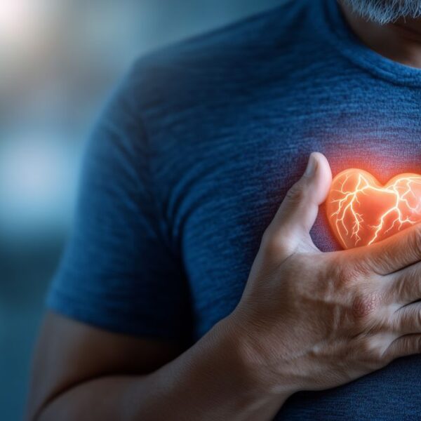 A people chest pain from heart attack, heart attack or healthcare concept.
